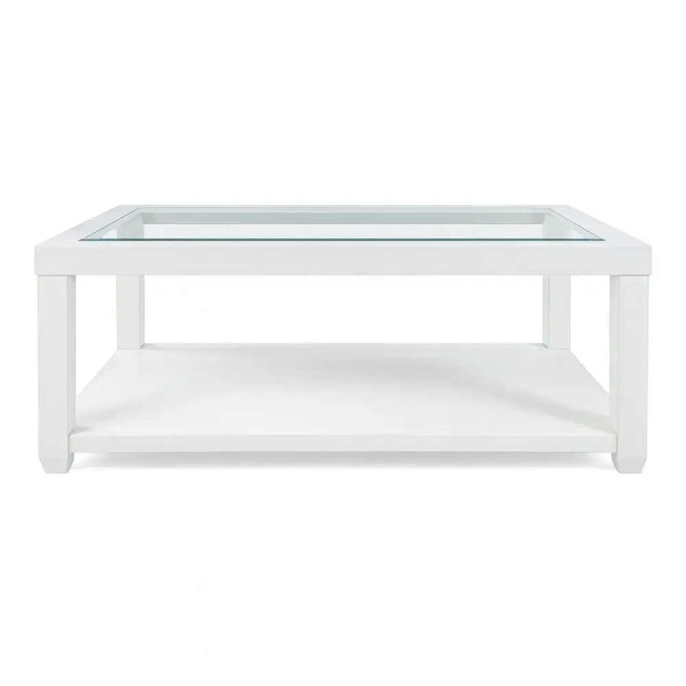 Indoor Furniture Urban Icon Contemporary Rectangular Glass-Inlay Coffee Table with Generous Size