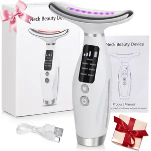 Neck Lifting Firming Beauty Instrument, Heat Vibration Massager Neck Massager, Facial Beauty Massager for Women, Face Sculpting Tool