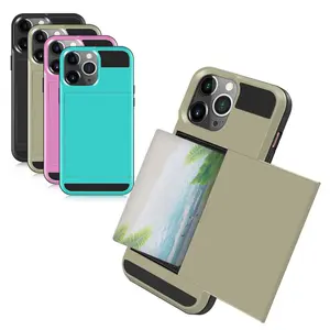 Doemoil for iPhone 7/8/11/12 Pro/13/13 Pro/14/14 Pro Wallet Card Slot Armor Phone Cover