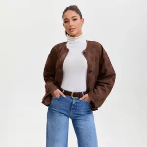 Women's Quilted Bomber Jacket - A New Day Brown XXL
