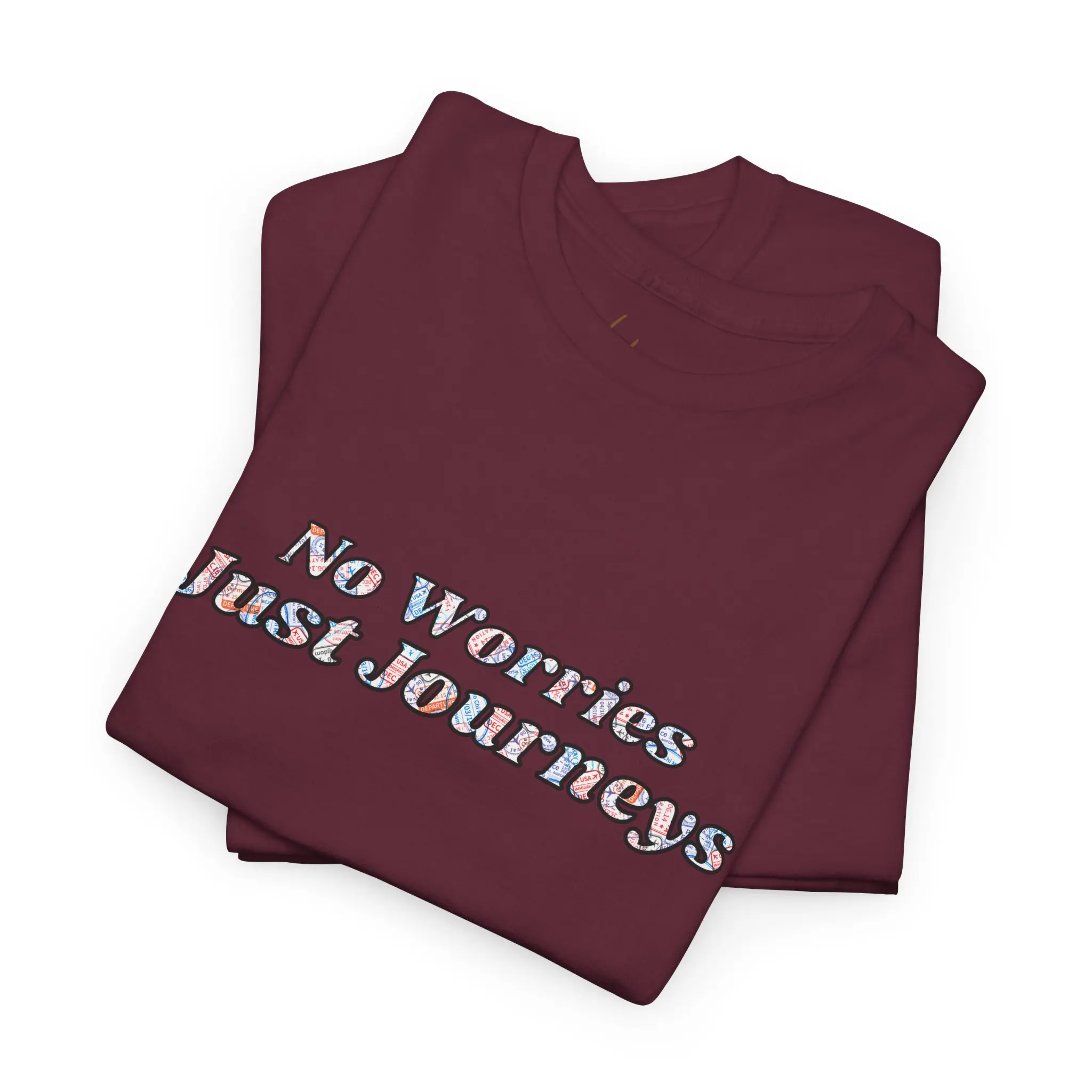 No Worries, Just Journeys Unisex Cotton Tee, Graphic Tees Men, Apparel
