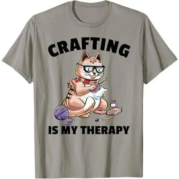 Crafting is my Therapy funny Cat Scrapbook Crafters Lover T-Shirt