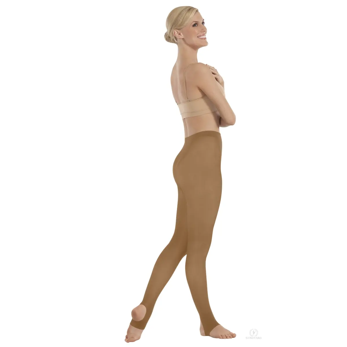 212 MAIN Men's EuroSkins 217-C-S-M Stirrup Tights - Light, Soft, Breathable Non-Run Intimates, Stylish, Precise Fit, Ideal for Day Wear, Caramel, Small & Medium, Style