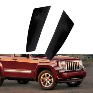 2PCS Smoke Lens Front Bumper Parking Side Marker Lights Housings For Jeep Liberty 2008 2009 2010 2011 2012 Replace OEM 57010214AC, 57010213AC