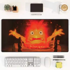 [Sale Up To 50%] Howl?s Moving Castle Desk Mat Calcifer Fire Spirit Design