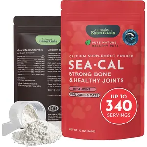 Sea-Cal Pure Seaweed Calcium Powder for Dogs with Magnesium, Joint Supplement for Dogs & Cats for Healthy Bones & Teeth, Joint Health, Vegan Icelandic Seaweed Calcium - 12 oz