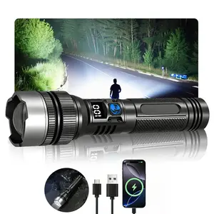 【2026 New】Flashlight LED, 2200 Lumens, Rechargeable, Zoomable, LED Digital Display, Magnetic Mount & Output Port, 7 Lighting Modes, Ultra-Powerful LED Flashlight for Camping/Hiking/Emergency SummerVibes