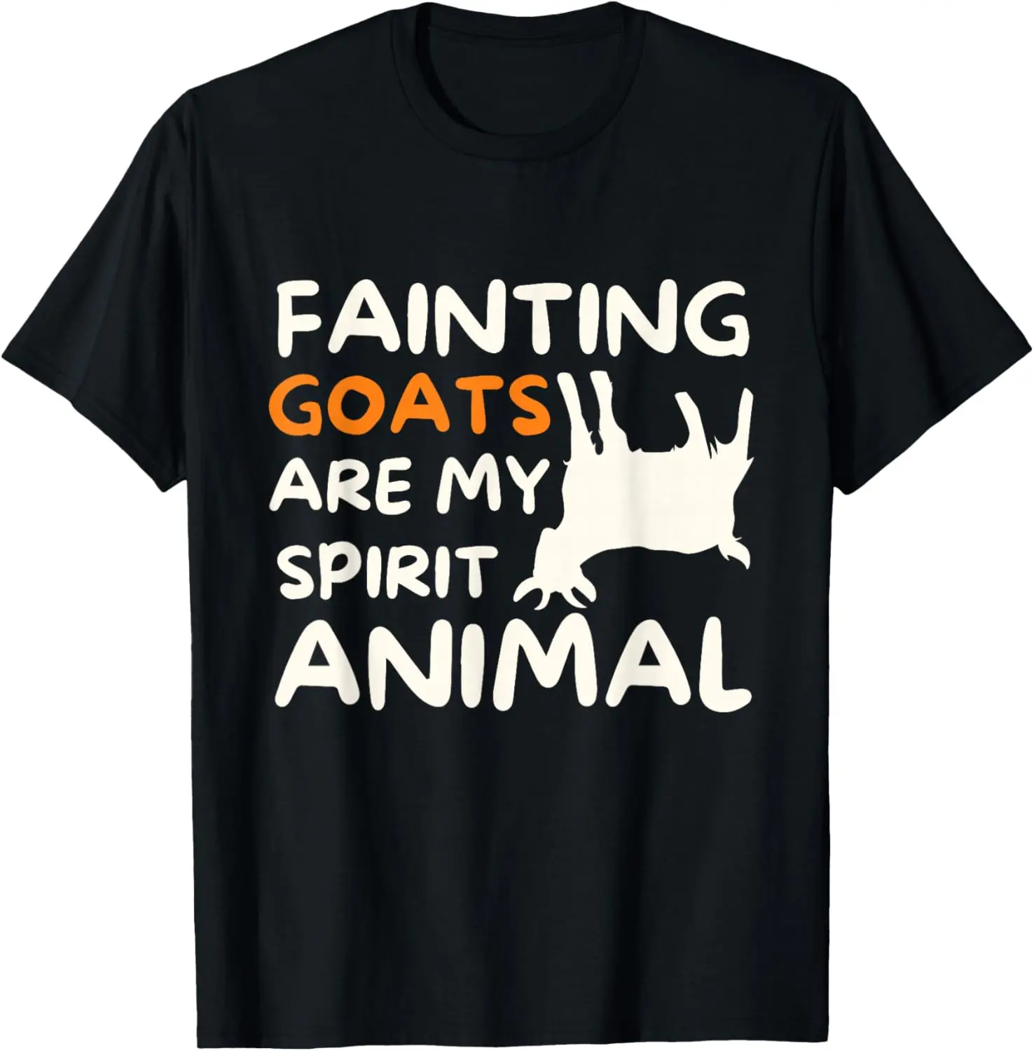 Men's Pure Cotton Round Neck Short Sleeves Graphic T-Shirt - Funny Fainting Goats Spirit Animal Design, Casual Fitness Top, Gift for Men