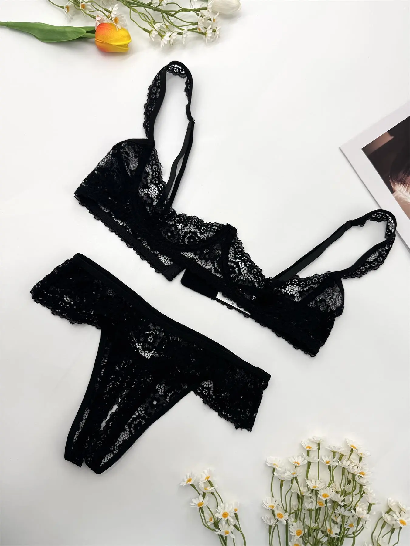 Sexy Lingerie Set 2 Piece Quarter Cup Bra Open Crotch Panties Adjustable Straps Elegant Lace Mature Alluring Adult Underwear Women Underwear Sets - TikTok Shop Sexy Lingerie Set 2 Piece Quarter Cup Bra Open Crotch Panties Adjustable Straps Elegant Lace Mature Alluring Adult Underwear Women Underwear Sets - TikTok Shop