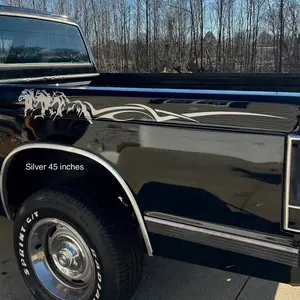 Horses with Pinstripes Pair Decal Sticker for Car, Trucks, SUV's, Decor 4 Different Sizes, Glass Doors, Vehicle Exterior Decoration Easy Installation