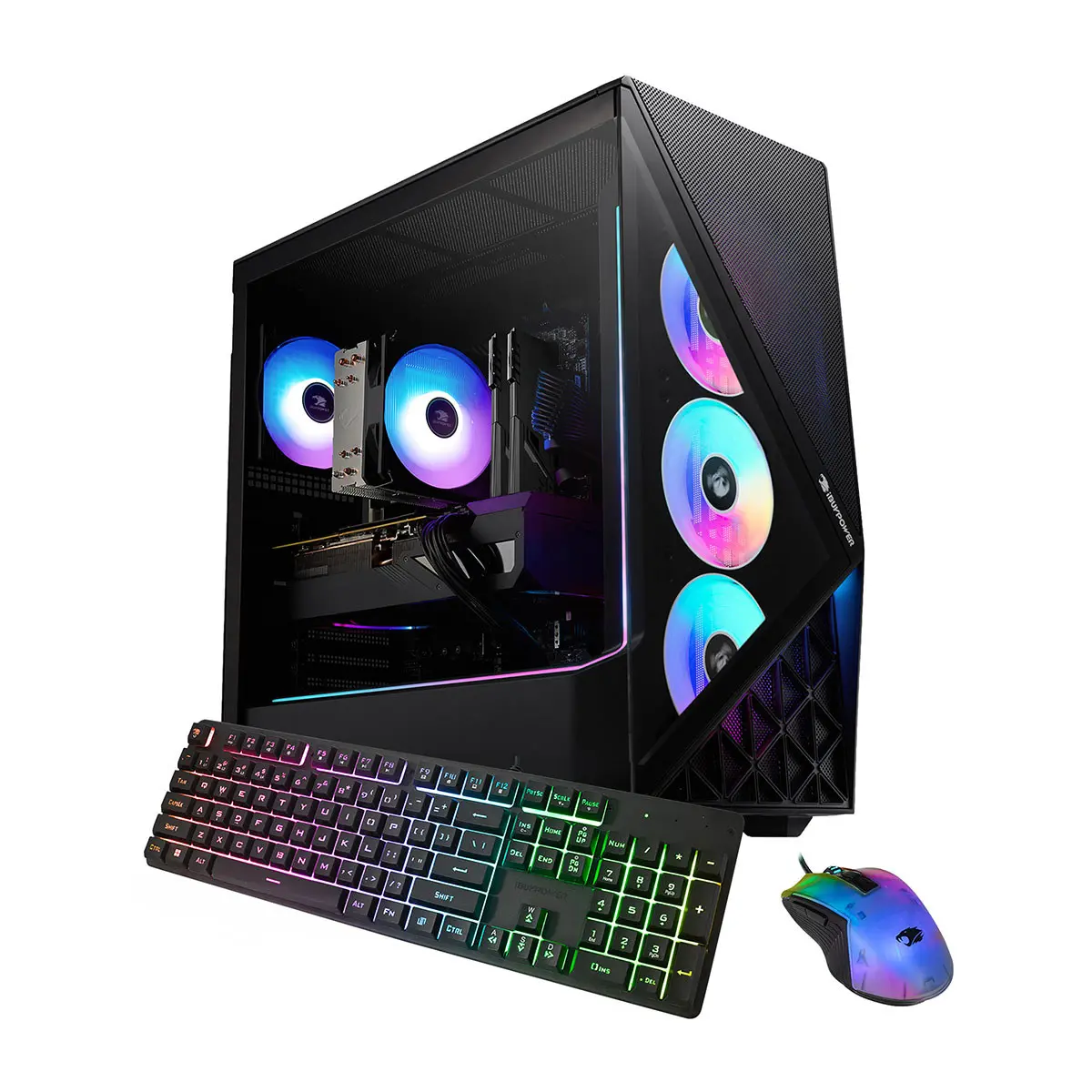 iBUYPOWER Slate SBA7N56T03 Prebuilt Gaming PC Desktop Computer, AMD Ryzen 7 9700F 3.8GHz, 32GB RAM, 1TB SSD, NVIDIA GeForce RTX 5060 Ti 8GB GPU, RGB Lighting, Gaming Keyboard Compatible, Windows 11 Home, Black, Rtx 5060Ti Gpu