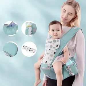 Two-In-One Baby Carrier Backpack, Multi-Functional Hands Free Carrier Front Carry Waist Seat, Lightweight for Outdoor Travel Use, Suitable for Mother and Child Families
