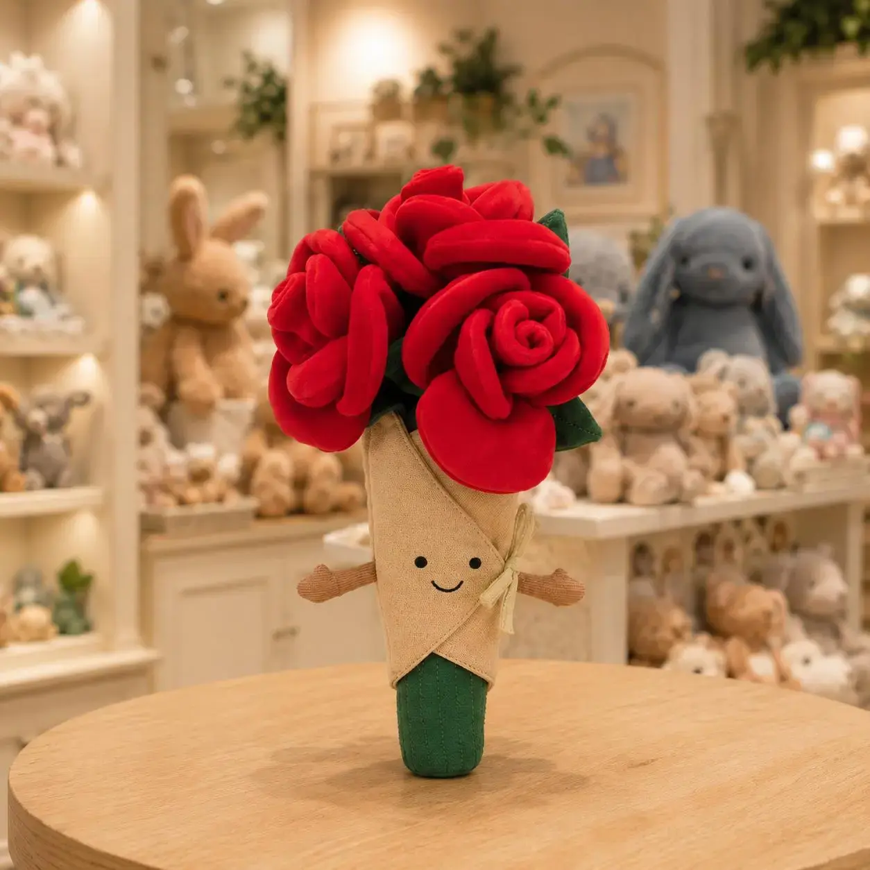 Jellycat Amuseables Bouquet with Gift Bag – A soft, adorable flower-shaped plush toy; a romantic surprise gift for birthdays or Valentine's Day, as well as a charming decorative piece that adds a lively touch to any living space.