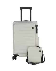 2PCS Carry-On Luggage Set, Large Capacity ABS Hard Shell Suitcase with Detachable Non-Slip Waist Pack, TSA Lock, 360° Spinner Wheels, Dry-Wet Separation Design, Lightweight Travel Handbag Set for Students, Family & Daily Travel