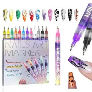 gift for valentines's day Nail Doodle Pen 12-Color Acrylic Paint Quick Drying DIY Nail Art Set Precision 3D Doodle Pen Long Lasting Gift For Home Salon Professional Use