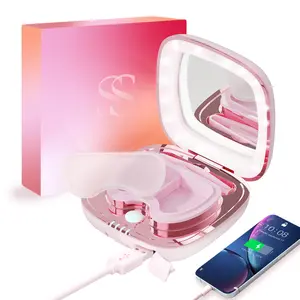 Ultrasonic Contact Lens Cleaner Machine with Backup Power Bank,LED Makeup Mirror & Contact Lens Applicator Tool-Fit Soft & Hard Lens,Color Contacts & OK Lens.