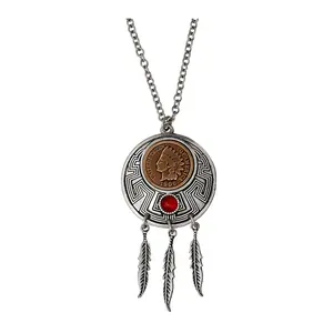 American Coin Treasures Indian Cent Dream Catcher Coin Pendan