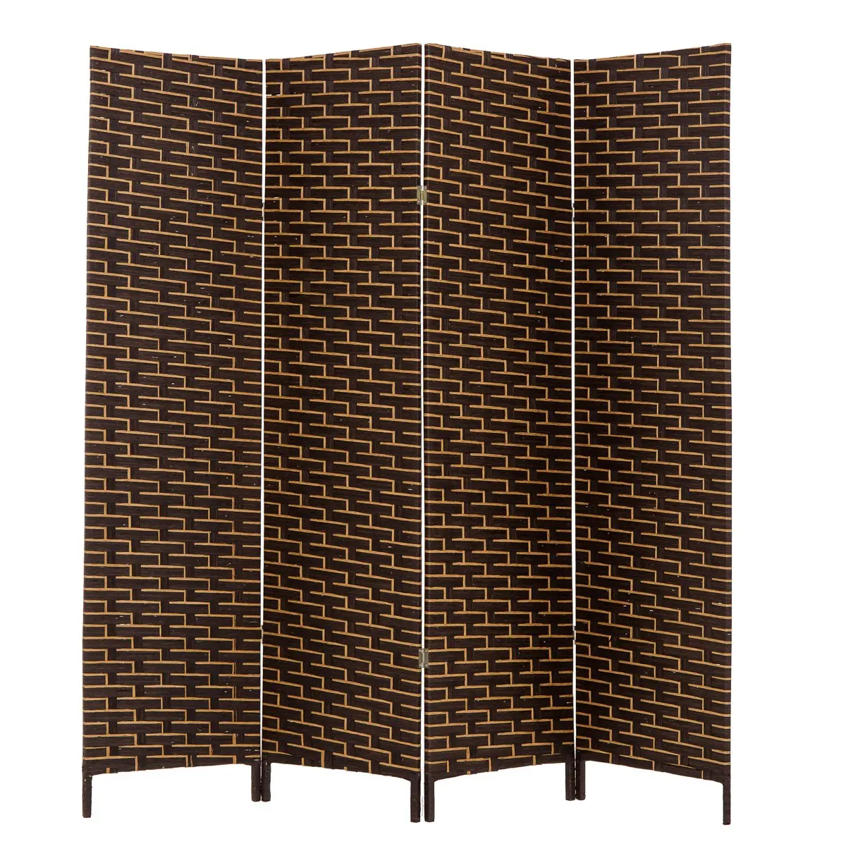 THY COLLECTIBLES Natural 4-Panel Woven Bamboo Indoor Room Divider, Pre-Assembled Freestanding Foldable Furniture with Sturdy Dual-Way Hinges, 17.5" w x70.5" h x0.75" d Each Panel, 70" w x70.5" h x0.75" Overall Home Decor, 17.5" W X 70.5" H X 0.75" D (Each
