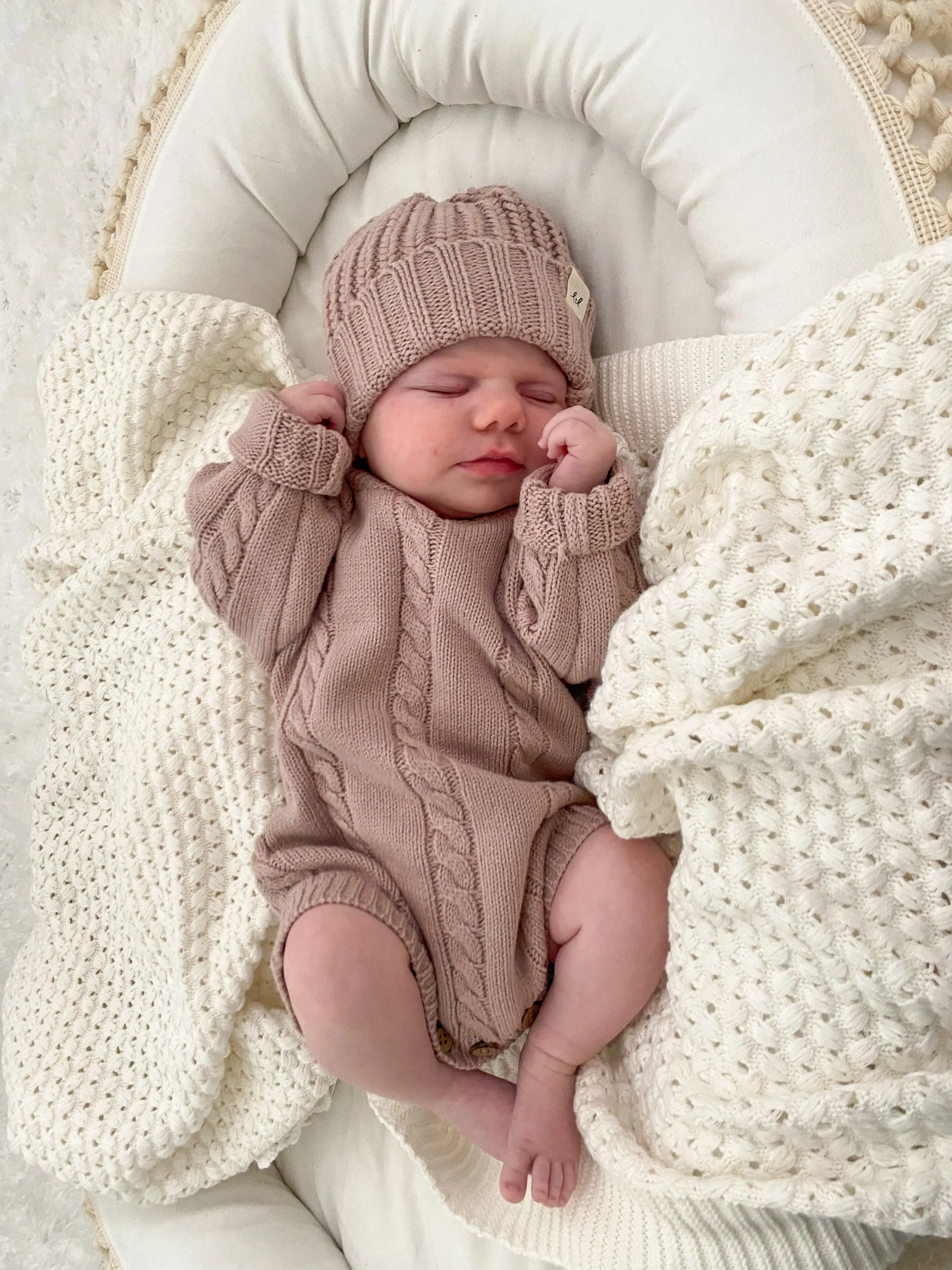 Chunky Knit Beanie - Dusty Petal