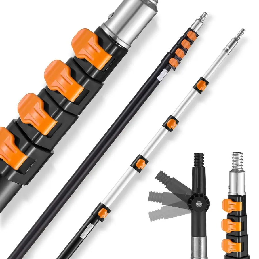 fathersdaygift  VEVOR Telescoping Pole, 7 to 30 FT Pole, Extension Multi-Purpose Pole, Sturdy Aluminum Alloy Paint Extendable Pole with Flip-Lock Design, Telescopic Pole for Painting, Dusting and Cleaning