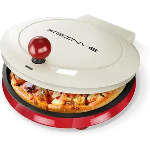 1000W Pizza Maker, 2-in-1 Indoor Griddle and Pizza Cooker, 8.5" 180 °   Open Nonstick Plate for Quesadilla, Panini, Crepe and More