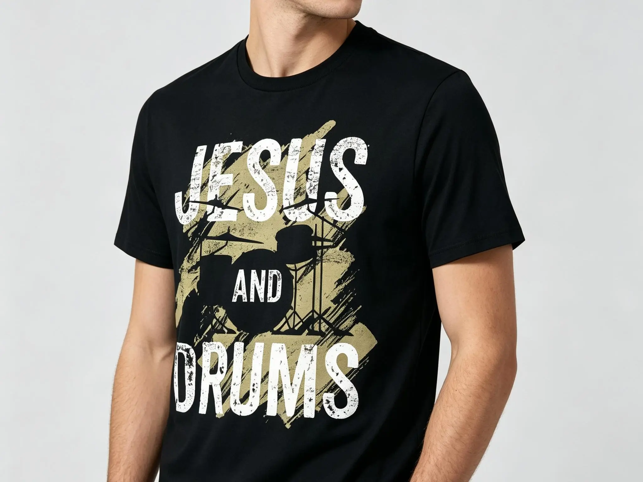 Black Christian Drummer Graphic Mens T Shirt US Standard Fit Christmas Birthday Gifts Church Worship Musician Casual Crewneck Everyday Streetwear oversized tshirt men
