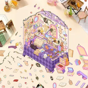 Tarot Desktop Sticker Scene Kit Halloween Craft - 1 Background 2 Sticker Sheets + Tweezers + Free Sticker