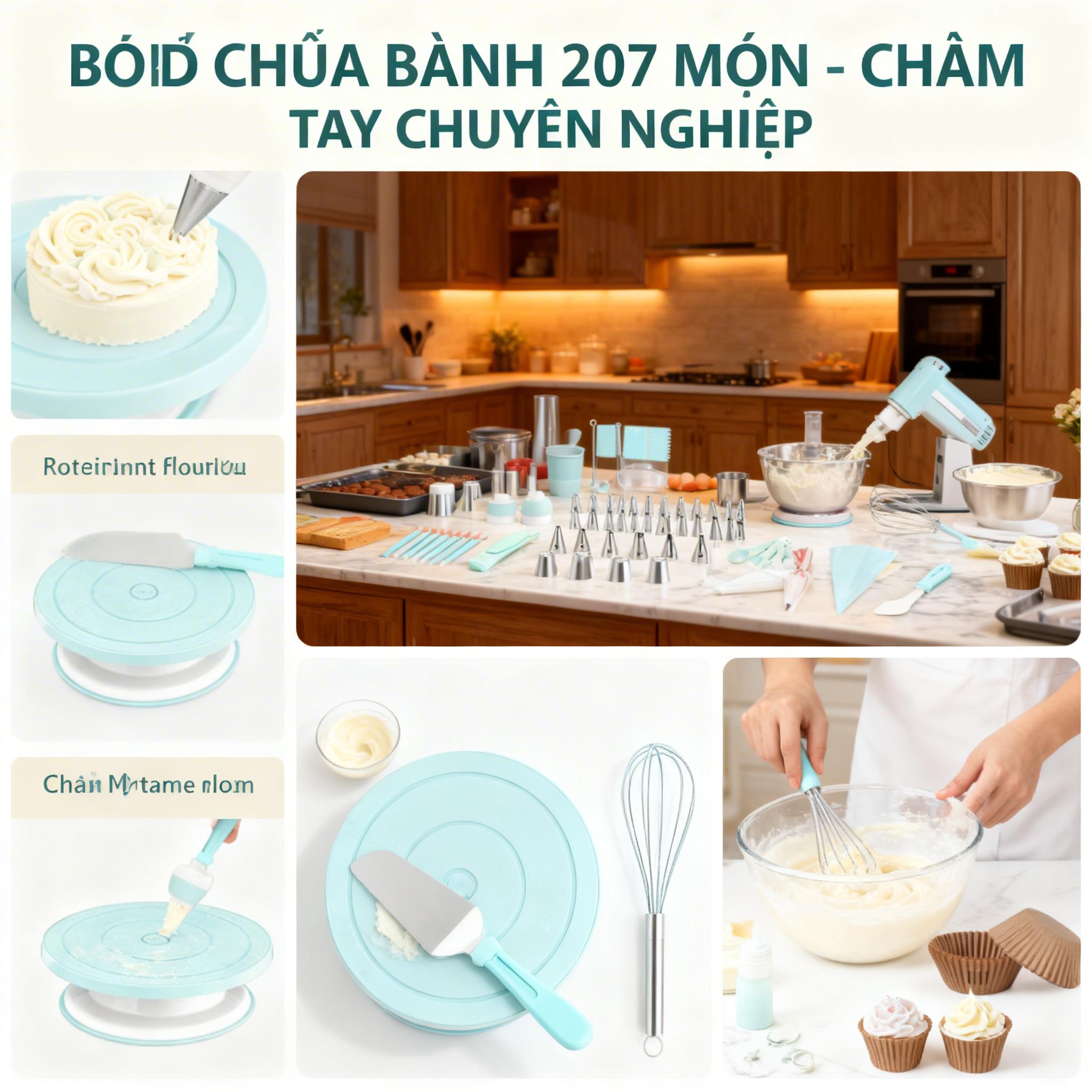 207 Pcs Cake Decorating Supplies Kit with Rotating Turntable Stand, 100 Piping Bags, 48 Icing Tips, 3 Couplers, 3 Scrapers, Spatulas, Baking Tools Set for Beginners & Pros, Cake Turntable for Frosting, Birthday Cakes 207 Pcs Cake Decorating Supplies Kit with Rotating Turntable Stand, 100 Piping Bags, 48 Icing Tips, 3 Couplers, 3 Scrapers, Spatulas, Baking Tools Set for Beginners & Pros, Cake Turntable for Frosting, Birthday Cakes