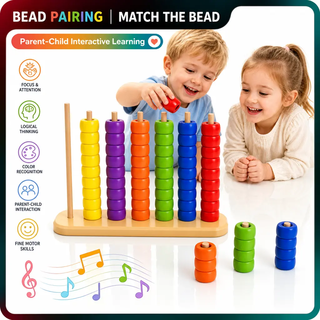Color Matching Stacking Game – Plastic Family Board Game, Early Learning Toy, Brain Teaser Puzzle for Kids 3+, Fun Educational Block Set for Game Night