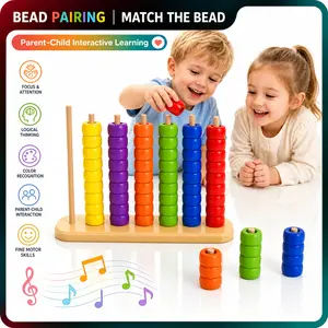 Color Matching Stacking Game – Plastic Family Board Game, Early Learning Toy, Brain Teaser Puzzle for Kids 3+, Fun Educational Block Set for Game Night