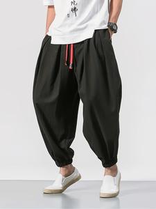 men's pocket drawstring waist harem pants, athleisure casual comfy pants for daily outdoor wear, birthday clothes, mens pants, woven bottoms for spring & fall, pants for men, baggy legged pants, menswear, joggers men, baggy jogging pants