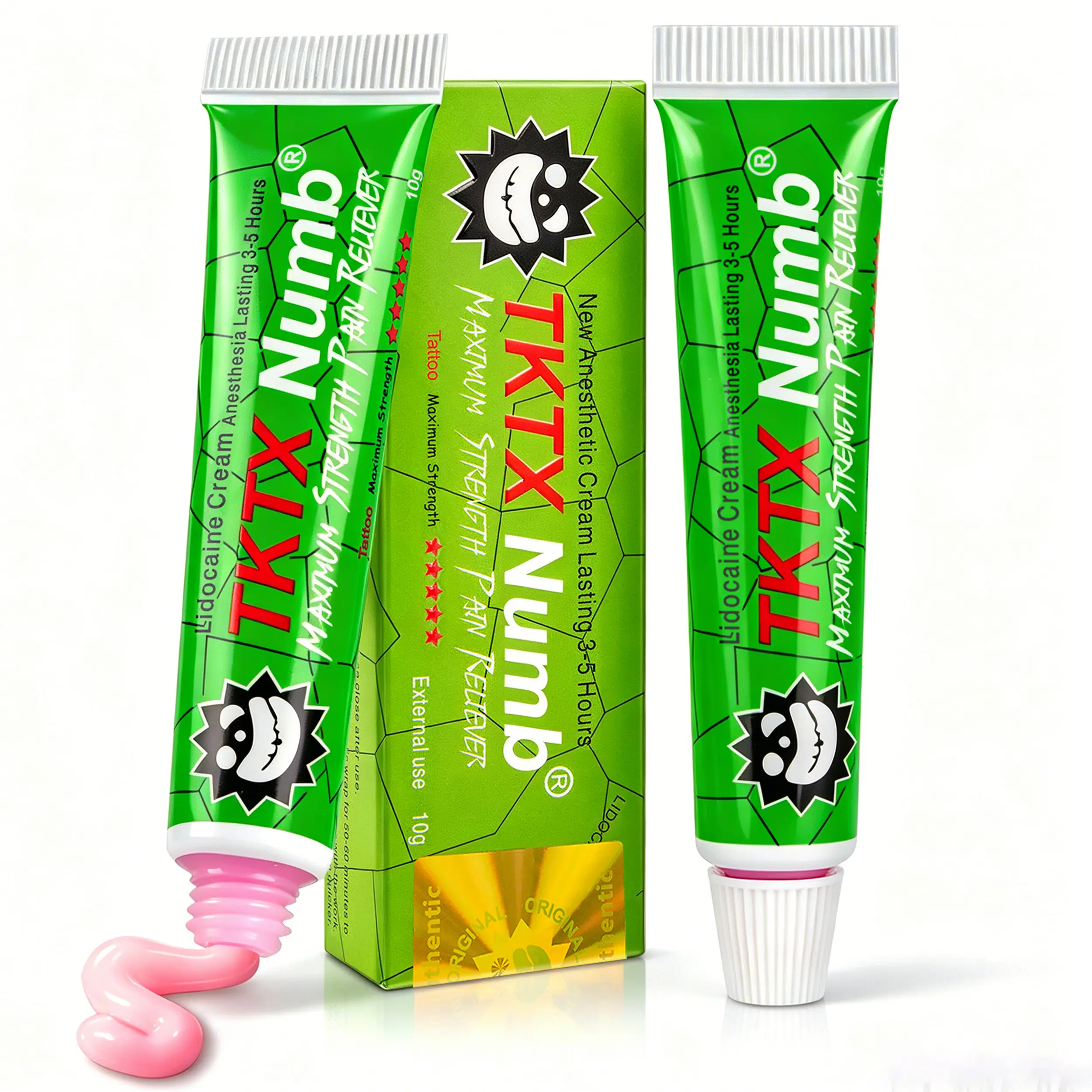 2 Pack - TKTX Tattoo Numbing Cream 99.9% Limited EditionVery Strong Tattoo External Cream, Relief Cream for Tattoos, Waxing, Microneedling (10g-Green).