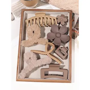 8Pcs Neutral Colors Hair Clips for Women 4.7 Inch Large Hair Claw for Thin Thick Hair,Big Matte Banana Clip,Strong Hold Jaw Clip other bakugou  claw fluffy claw  grip