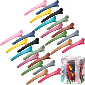 Styling Hair Clips,Duck Bill Hair Clips Set hair sectioning clips, 24PCS  – Colorful Hair Sectioning Clips with Storage Container for Styling, Curling, Cutting & Salon Use