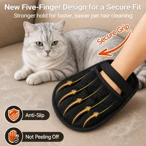 OmniPets Pet Furremoval Glove Reusable Electrostatic Pet Hair Remover Mitt Washable No Refill Fabric Cleaner For Dog Cat Shedding On Pet Beds Blankets Sofas Cat Trees Carpets And Upholstered Furniture