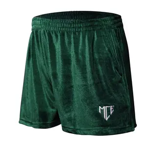 green MCE velvet shorts