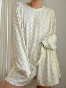 Luxurious Coquette Bow Pajama Top (pale yellow)