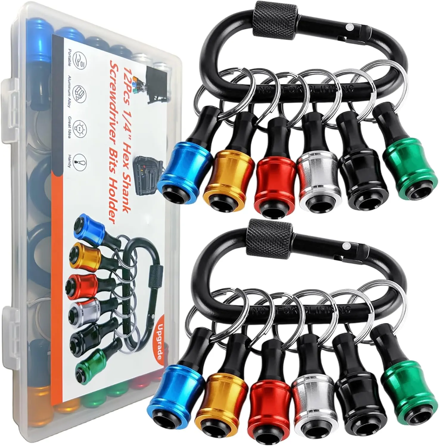 12 count Bit Holders 1/4 Socket, Hex Shank  Bit Holder for Impact Driver Drill Bit  Extension Bar Quick Release Easy Change,  Bit Holders for Tools &  Improvement