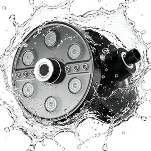 7-inch Circular Rain Shower Head, High-Flow Rain Shower Head with 360-Ddegree Adjustment and 5 Different Water Output Modes