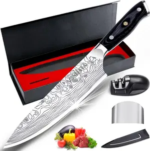 MOSFiATA Premium Kitchen Knife Collection – 8″ Chef, 7″ Santoku & Vegetable Knives, 12-/10-Piece Sets, German/ Damascus Steel Gift Series