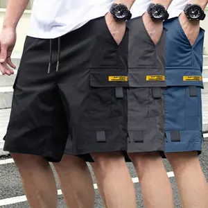 3-pack men’s summer shorts with elastic waistband, drawstring, large pockets, multifunctional casual design, outdoor sports shorts