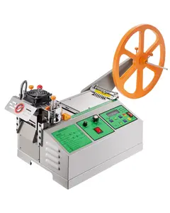 VEVOR Automatic Webbing Cutting Machine, Hot and Cold Ribbon Cutting Machine with Adjustable Temperature and LCD Display, Zipper Tapes Cutter for Nylon Webbing, Elastic Bands, Shoelaces