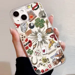 Creative Playing Card Pattern Phone Case, 1 Count Anti-fall Decorative Phone Protector Cover, Phone Accessories Compatible with iPhone 15 14 13 12 11