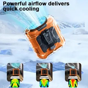 10000mAh Rechargeable Wearable Waist Fan - Portable Hands-Free Cooling Fan with LED Light, Kinetic Charging, Lightweight for Outdoor/Indoor Use