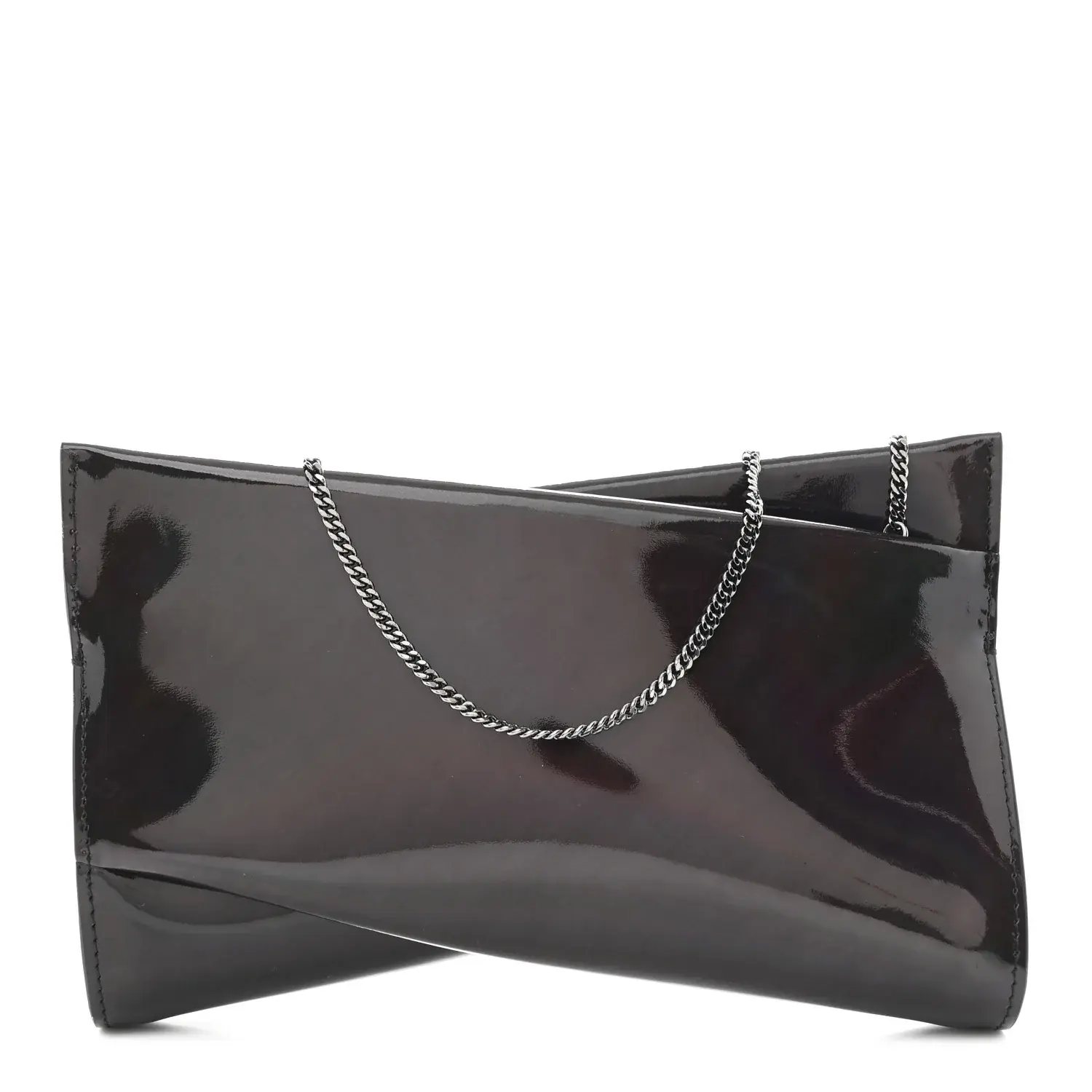 Pre-owned christian louboutin Patent Leather Shoulder Bags Patent Psychic Loubitwist Clutch Black