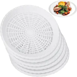 6-Pack Reusable Paper Plate Holders – 9" Durable Plastic Stands for Disposable Plates, Perfect for Party, BBQ, Picnic & Outdoor Cooking – No-Spill Solution for Gatherings (Great Hostess Gift or Camping Essential) Bamboo Shiny