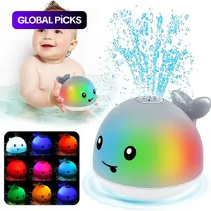 Whale Bath Toy Sprinkler, Glowing Water Play Toy, Changes Colors Automatically, Suitable for Kids Aged 3+, Christmas Birthday Gift