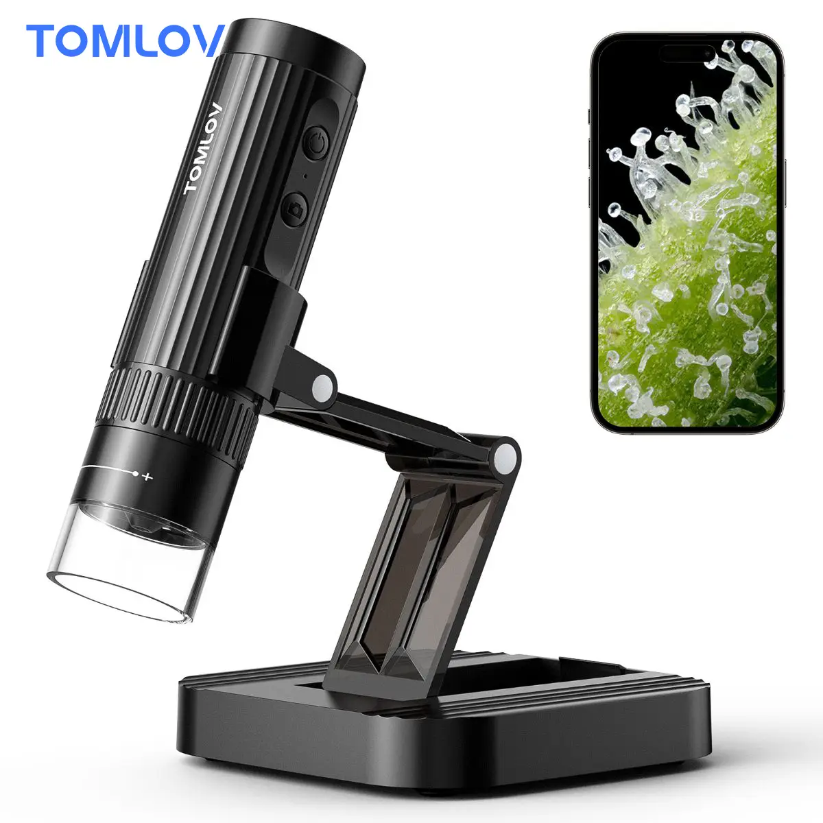TOMLOV DM1S Wireless Digital Microscope 50X-1000X Magnification 1080P HD WiFi Portable Handheld USB Trichome Mini Coin Microscope Camera Magnifier wit