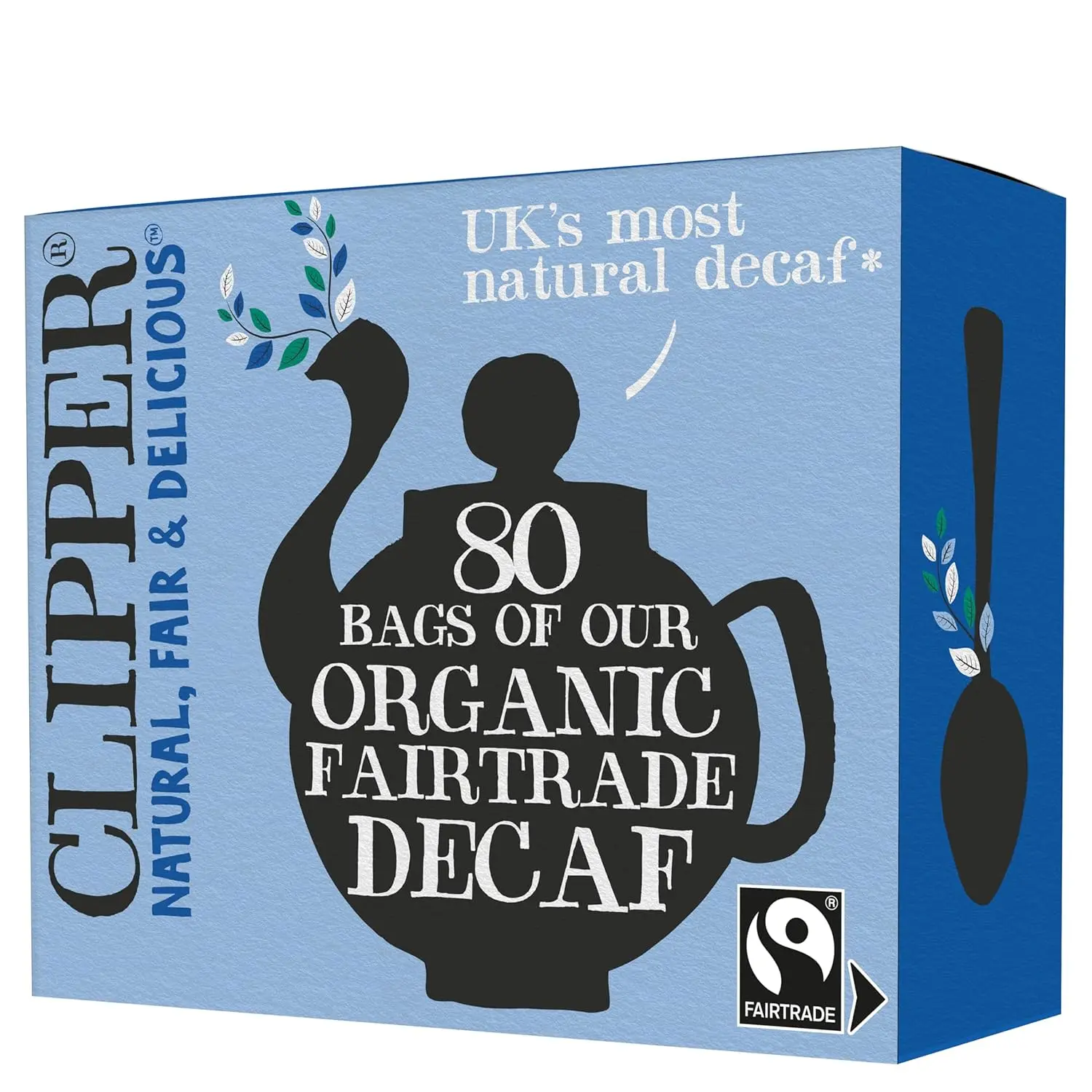 Clipper Organic Decaf Black Tea Beverage, Natural Plant-Based, Great Over Ice, 1 Pack with 80 Unbleached Tea Bags