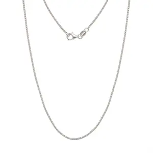 Italian 925 Sterling Silver 1.25mm Half round Box Chain ( 30 Inch) Chain Necklace for Women and Men